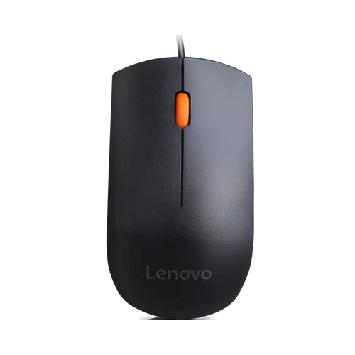 Lenovo 300 USB Wired Computer Mouse - Full Size Optical Ambidextrous Mouse with 